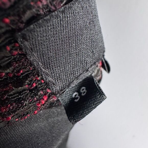 The Kooples Tweed Mini Skirt Burgundy + Black - Picture 7 of 10